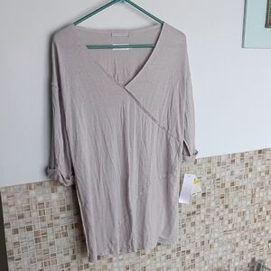 Linen Blend Open Seam Linen Tunic